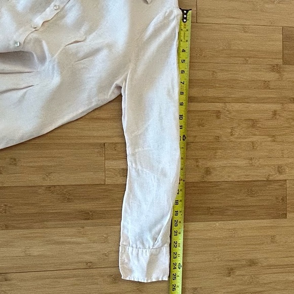 CLAUDIO MILANO Summer Linen Fitted Button Down Shirt Dress Light Peach Size M/L - Picture 10 of 12